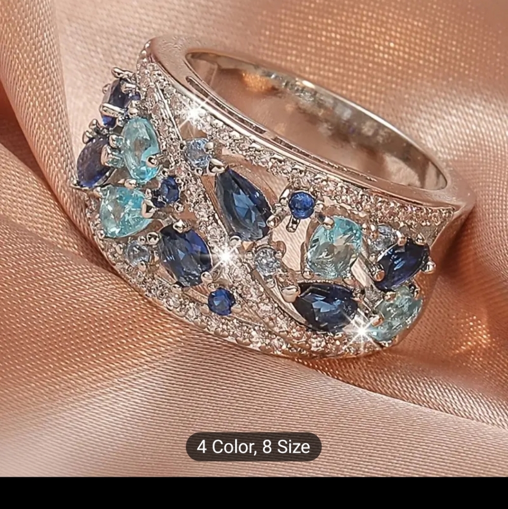 Boho Ladies Elegant Zircon Finger Ring